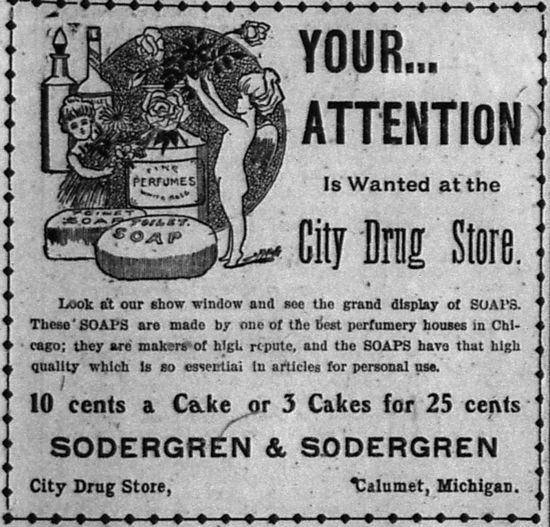 Newspaper ad - <i>The Copper Country Evening News</i>, 12 Sep 1903